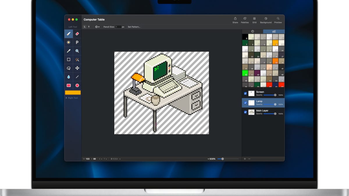 Pixen, sencilla herramienta de dibujo para macOS