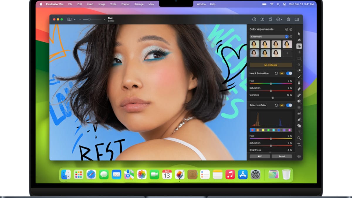 Utilizar Pixelmator Pro para editar imágenes en un ordenador Mac